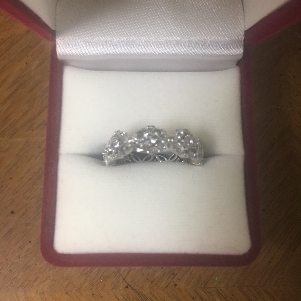 White sapphire eternity band